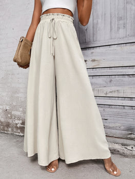 Women's Tied High Waist Wide Leg Pants
