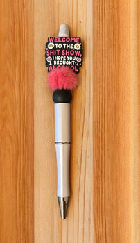 Handmade beaded Pen with a humorous text