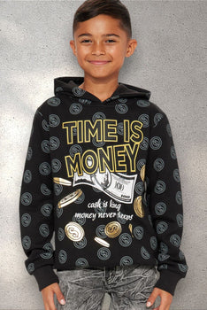 Boys Time Is Money Pullover Hoodie
