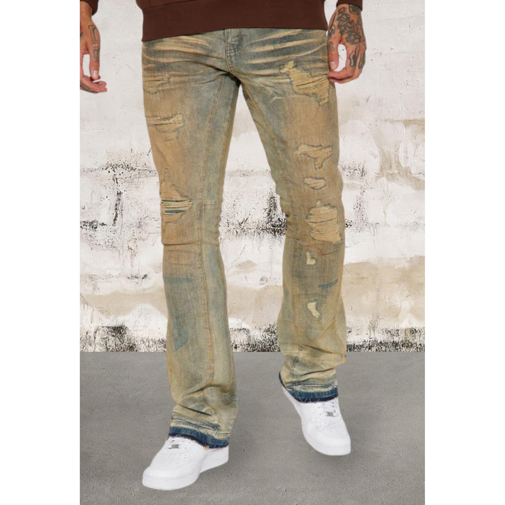 Men's Stacked Skinny Flared Fit Jeans