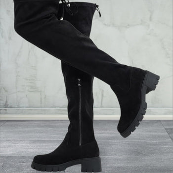 Jeossy Women's Knee High Platform Thigh High Round Toe Long Boots