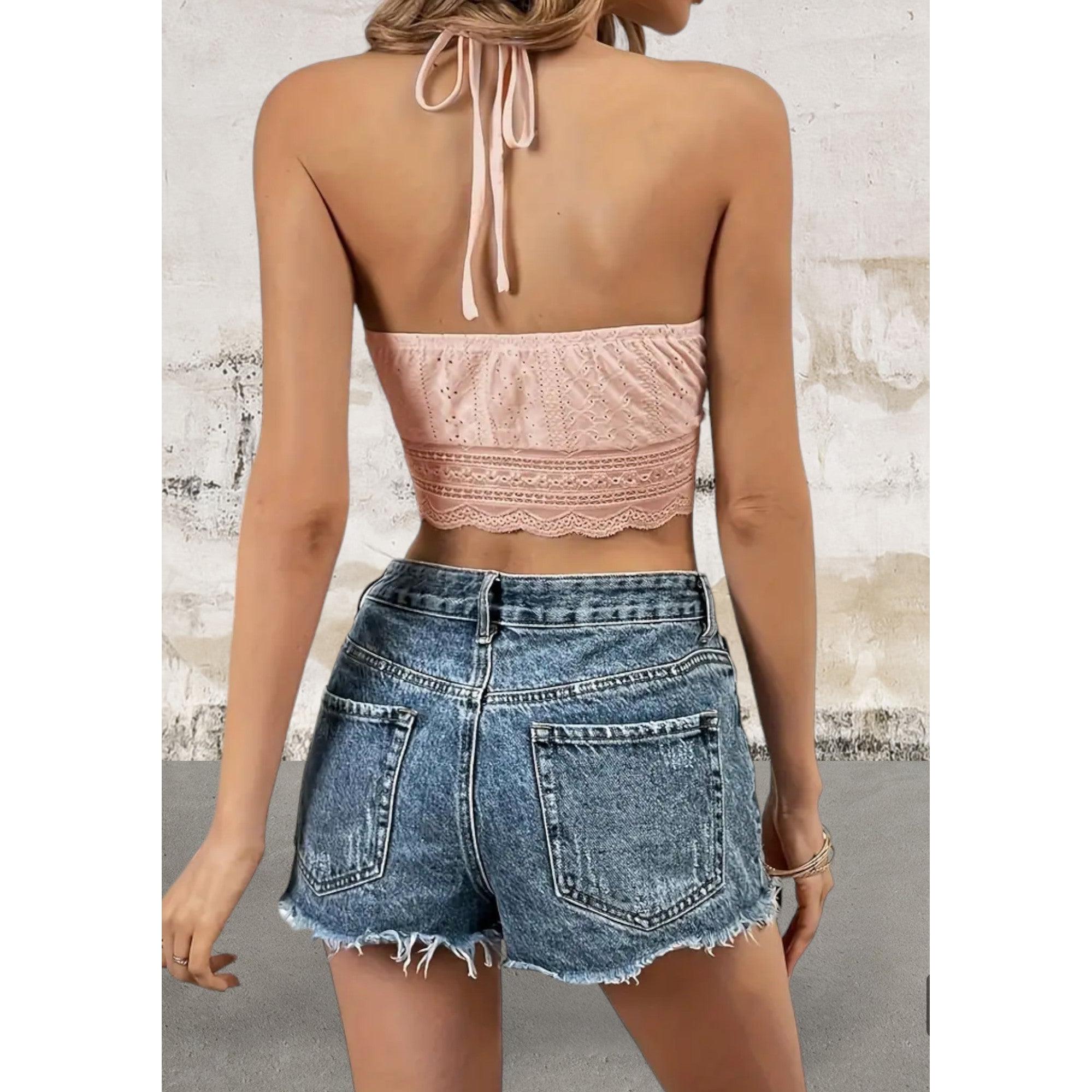 Halter Neck Light weight Crop Top