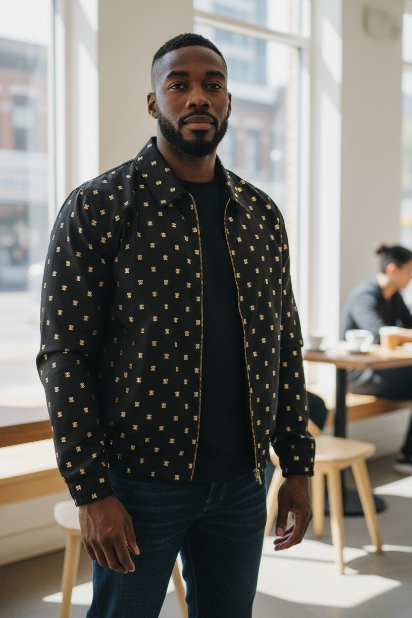 Men's long sleeve front zipper top