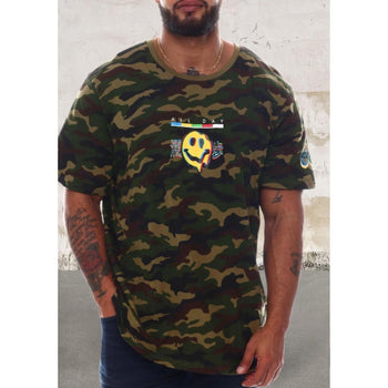 Men's short sleeve camo crew neck top