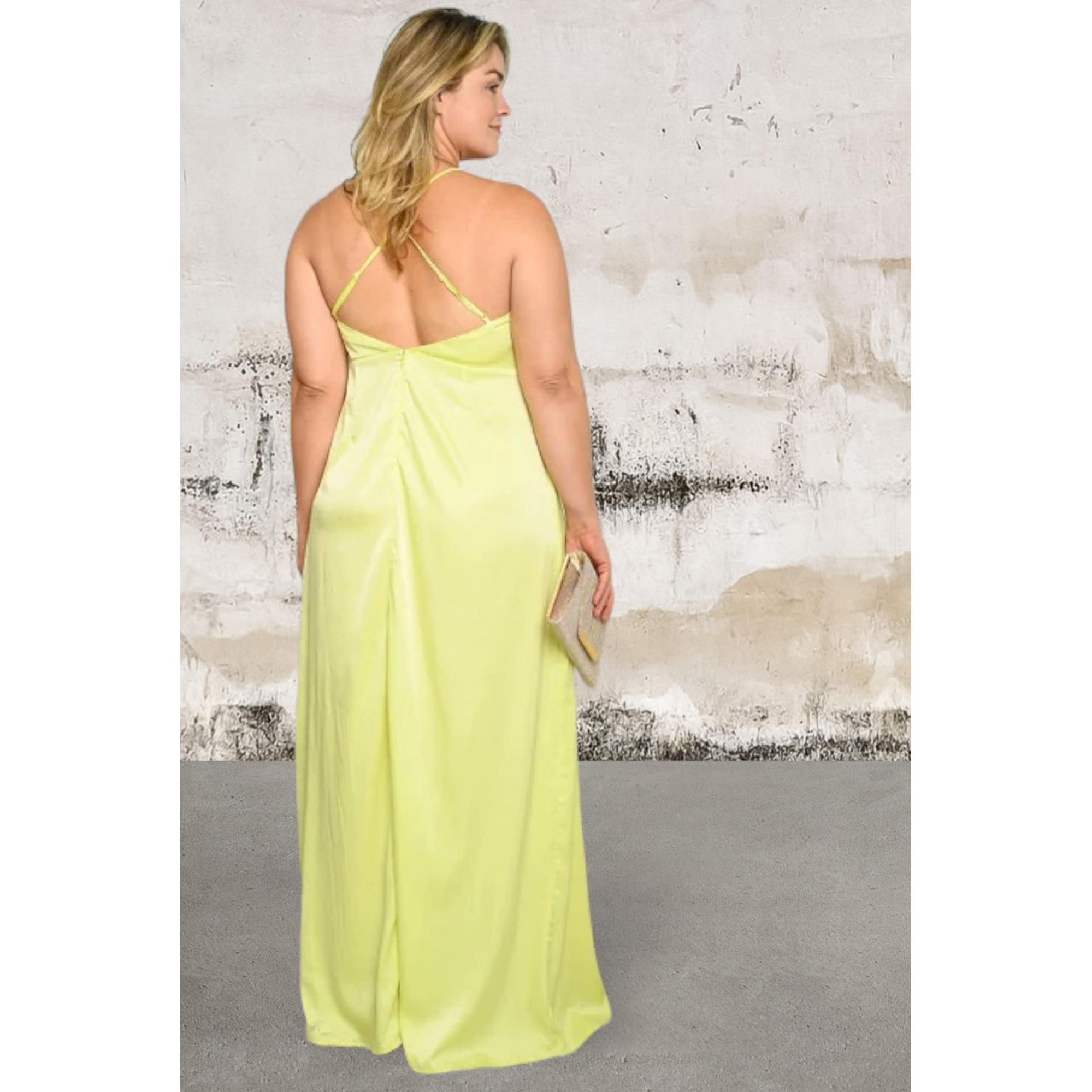 Plus size sleeveless v neck surplice maxi dress