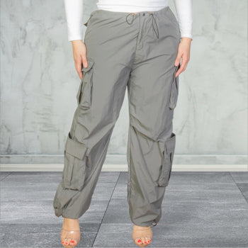 Plus Size Drawstring Ruched Pants