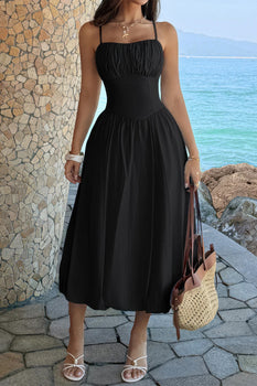 Sleeveless Ruched Bust Lightweight Dress