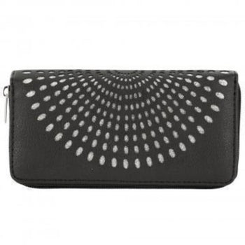Women's Clutch Wallet With Sparkly Silver Cutout