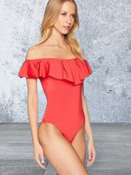 Michael Kors One-Piece Off The Shoulder Swimwear