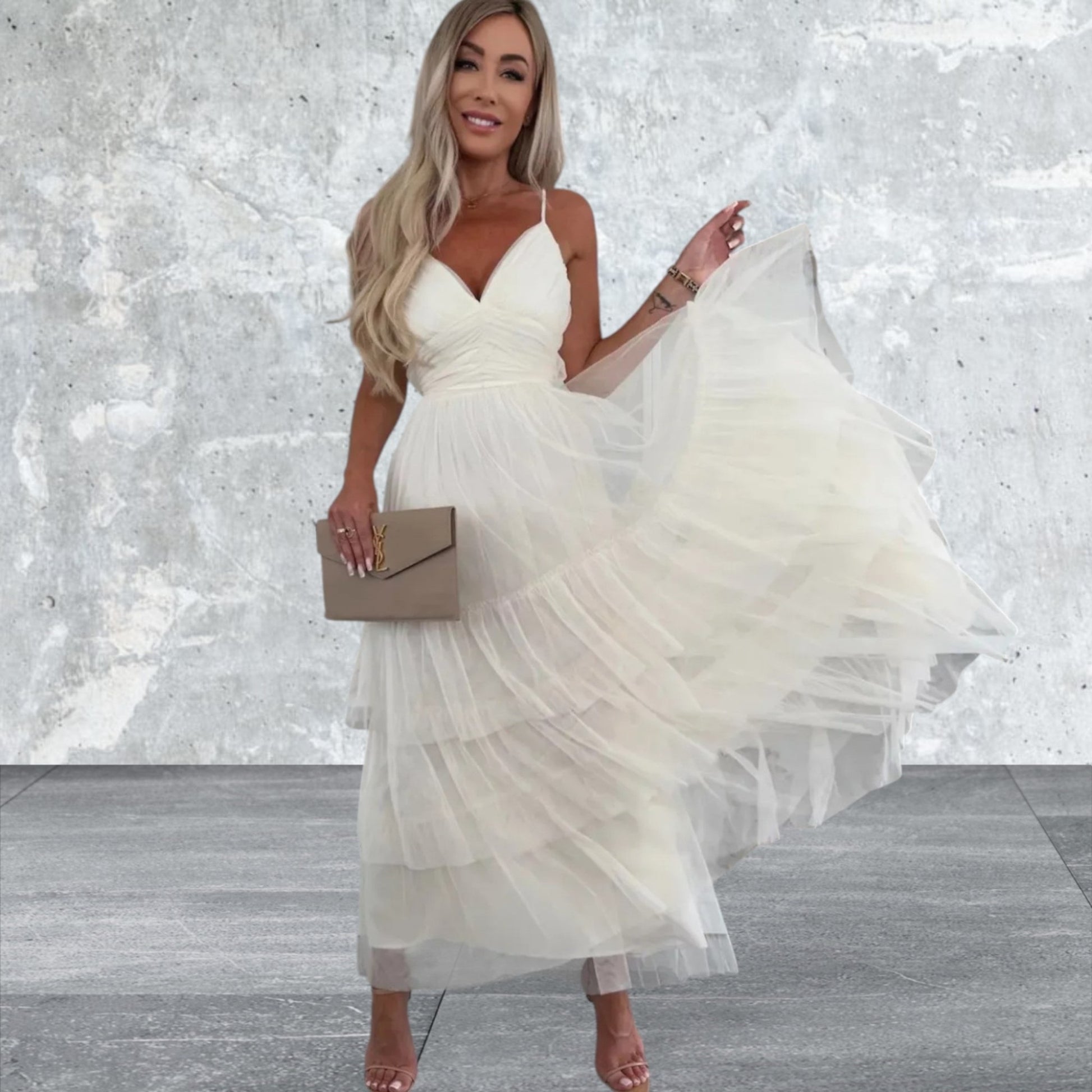 Tulle Tiered Maxi Cami Dress