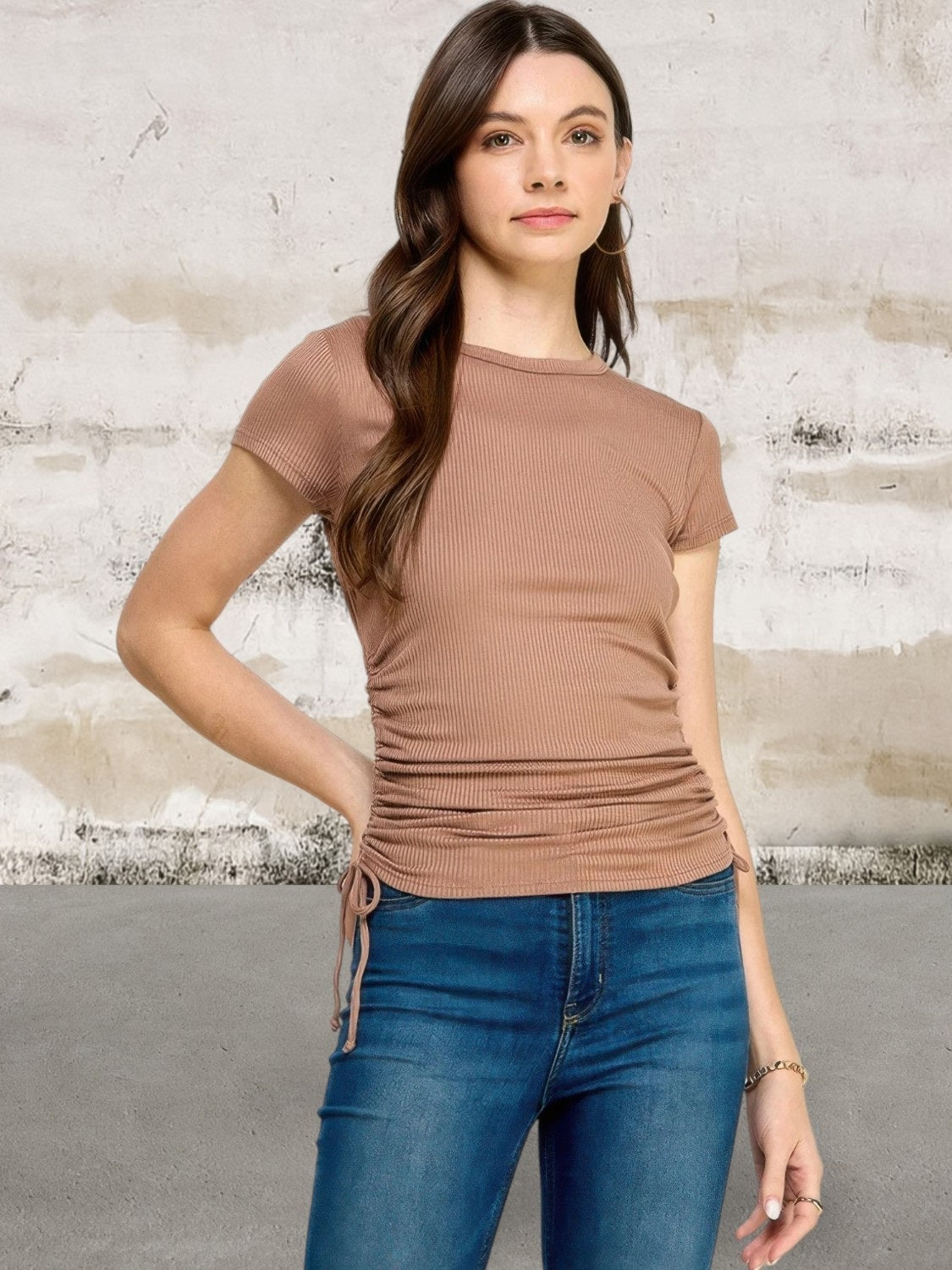 Side Ruched Detail Top