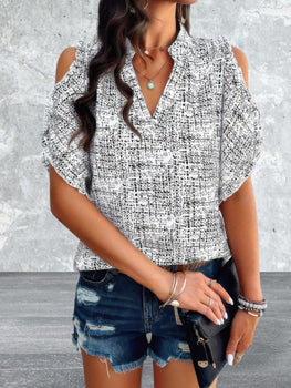 Women's lightweight Cold Shoulder Loose Top