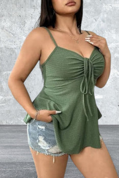 Plus Size Sleeveless Spaghetti Strap Stretch Top