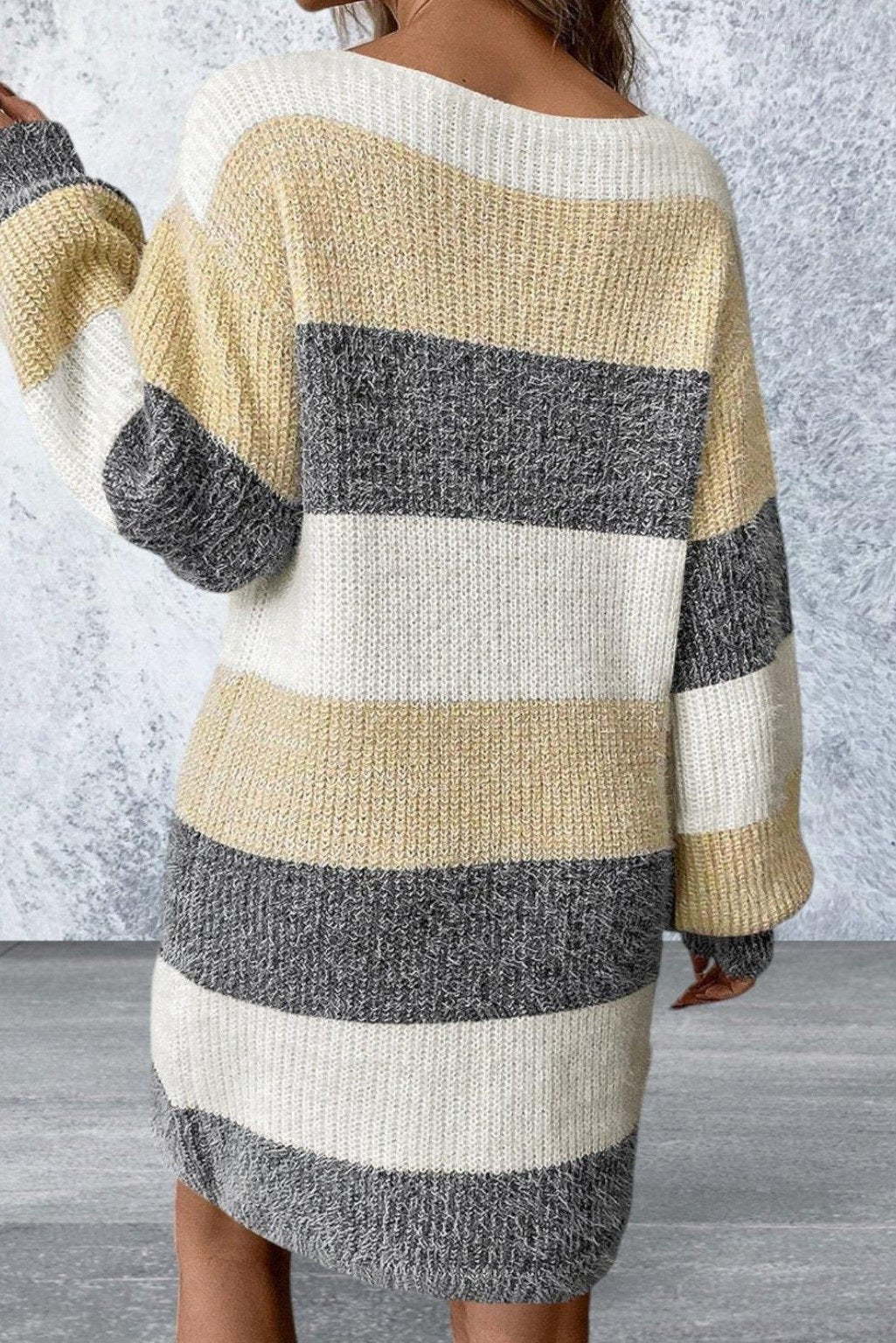 Long Sleeve Drop Shoulder Sweater Dress