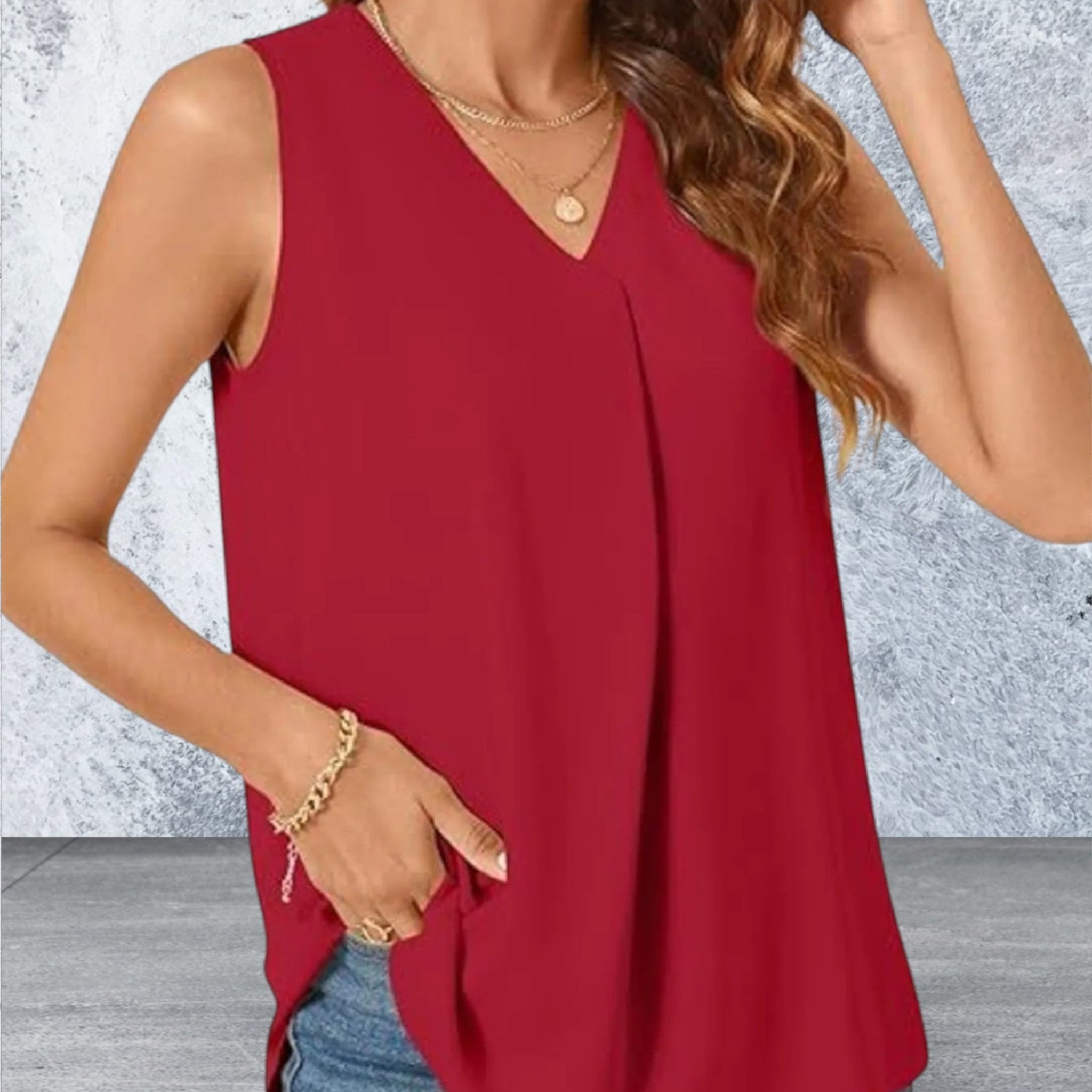 Sleeveless V-Neck Tank Top
