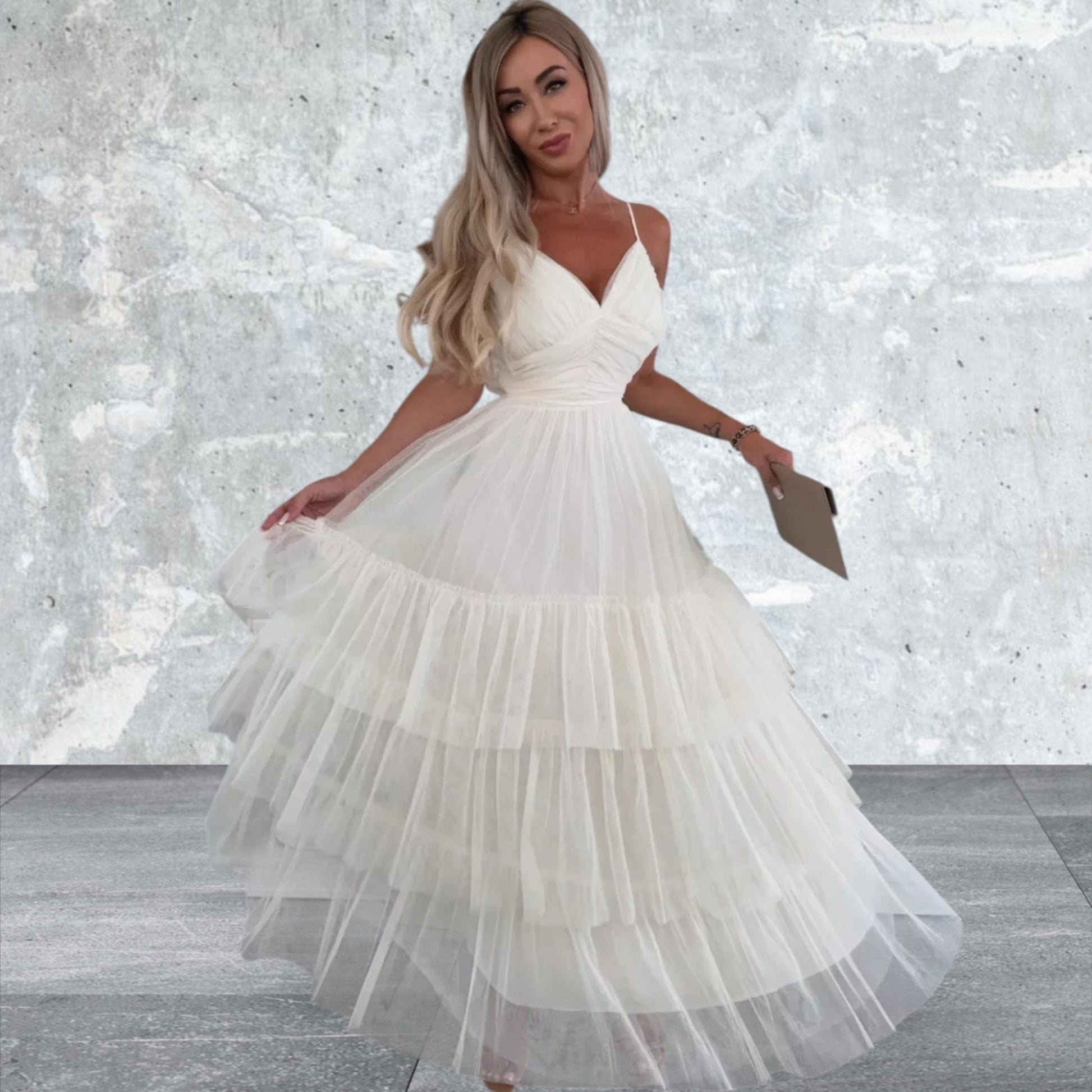 Tulle Tiered Maxi Cami Dress