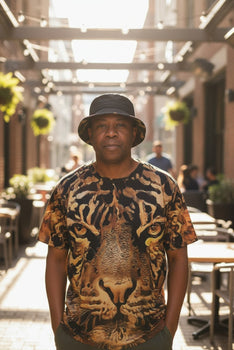 Men's tiger print short sleeve top