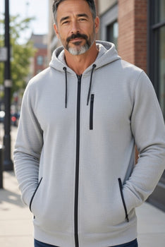 Men's Long Sleeve Zip Front Hoodie