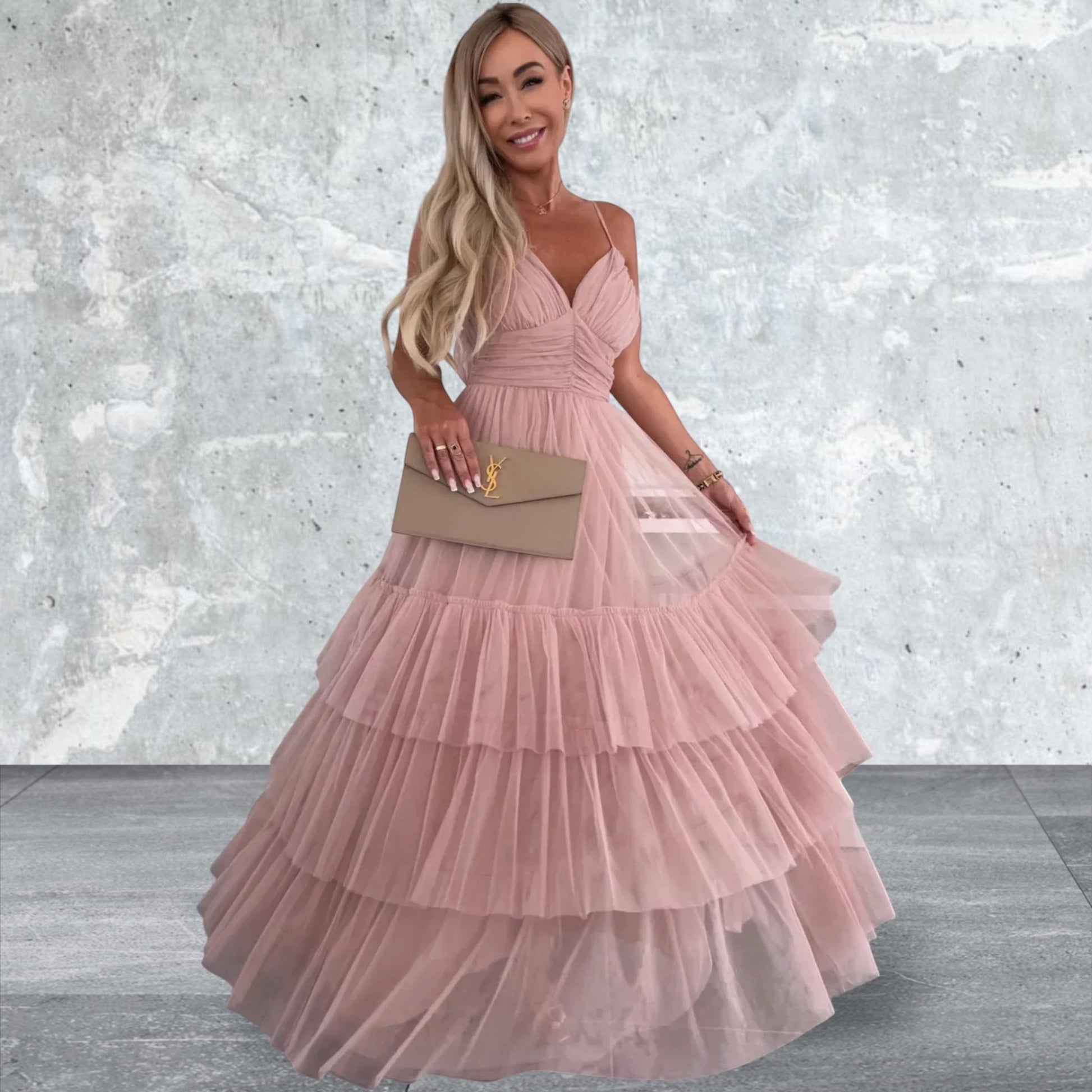 Tulle Tiered Maxi Cami Dress