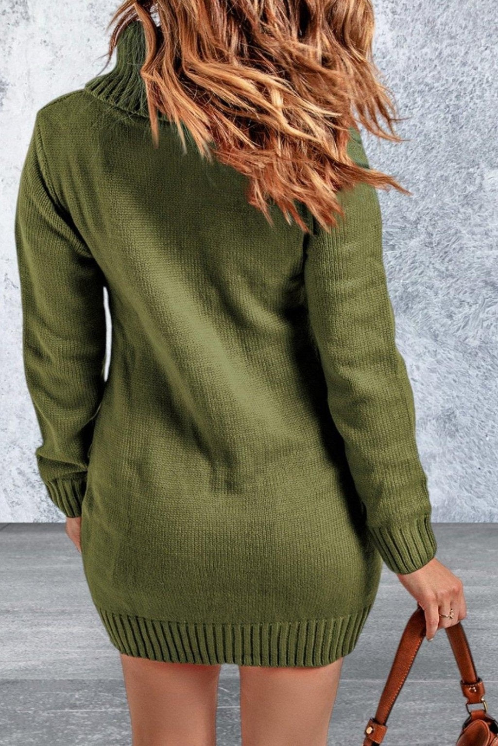 Long Sleeve Cowl Neck Sweater Dress