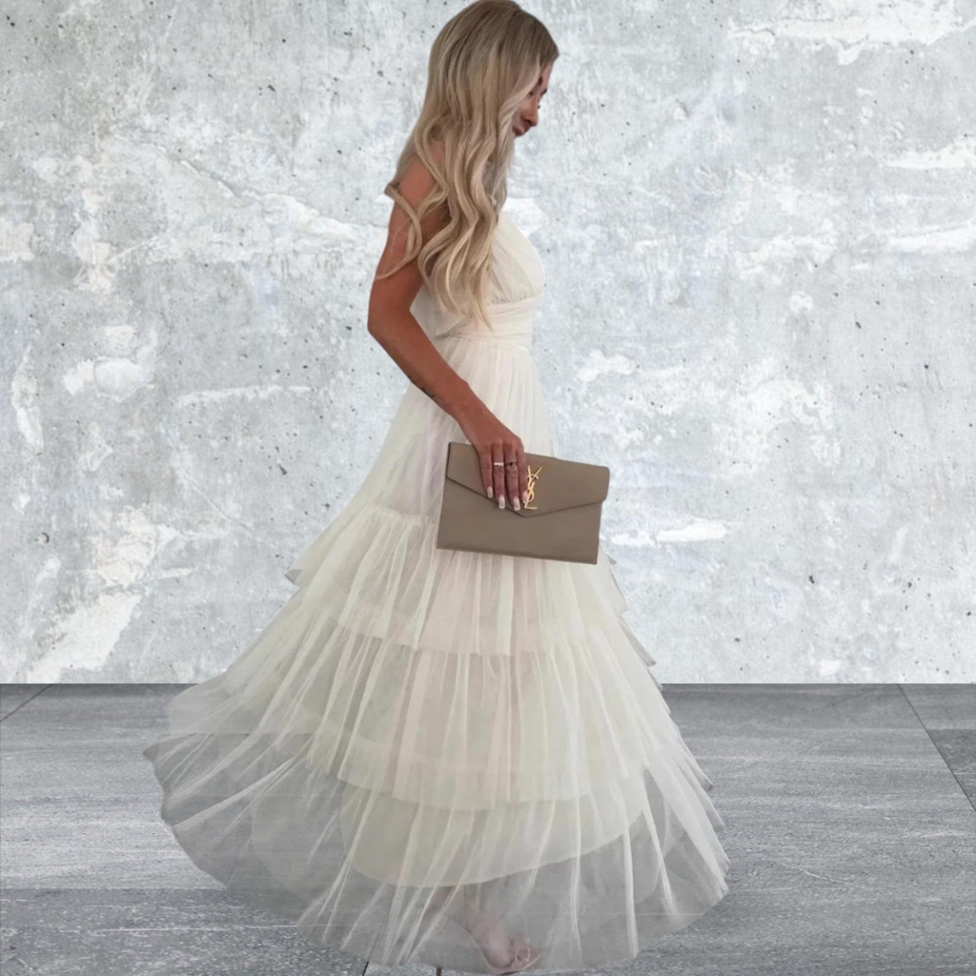 Tulle Tiered Maxi Cami Dress