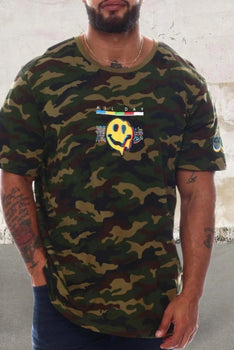 Men's short sleeve camo crewneck top