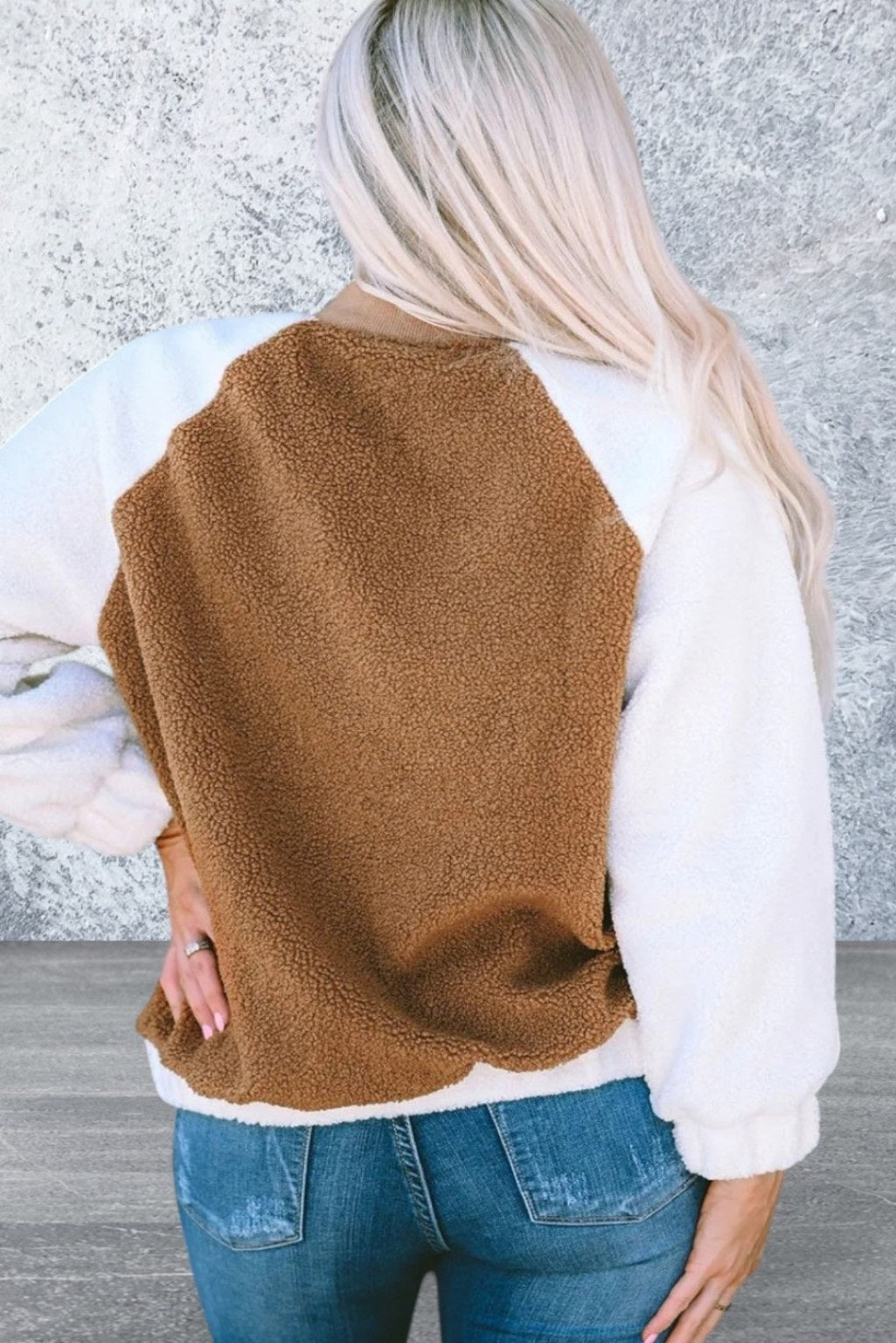 Women's Plus Size Snap Button Sherpa Jacket