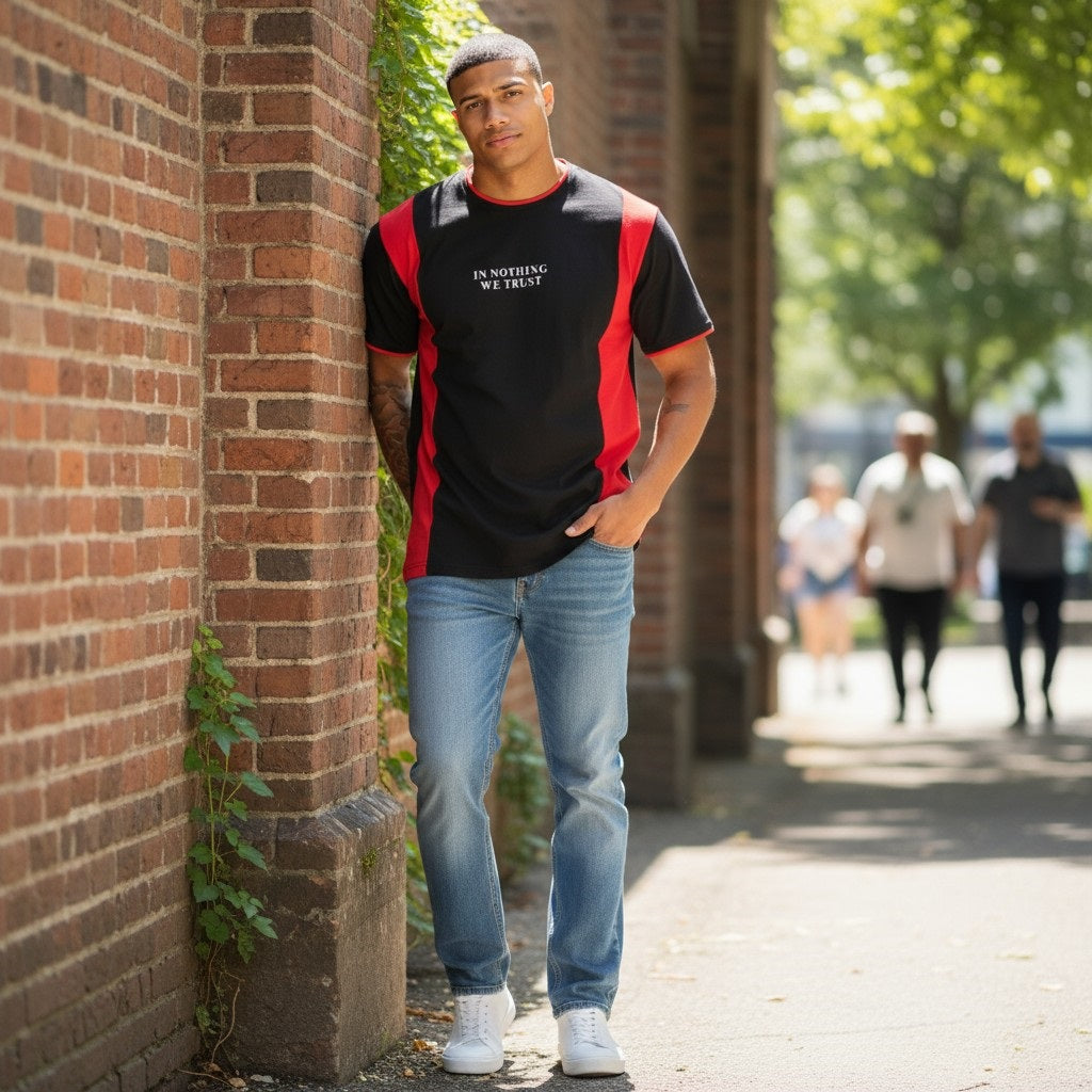 Men Colorblock Short Sleeve top
