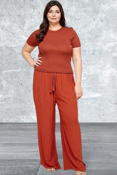 Solid Full Length Wide Leg Palazzo Pants
