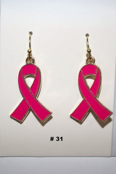 Beautiful Handmade Pink Breast Cancer Earrings