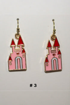 Beautiful Handmade pink castle earring