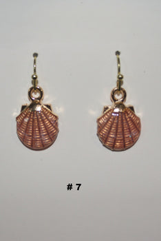 Beautiful Handmade Brown Glossy Clamshell Earring