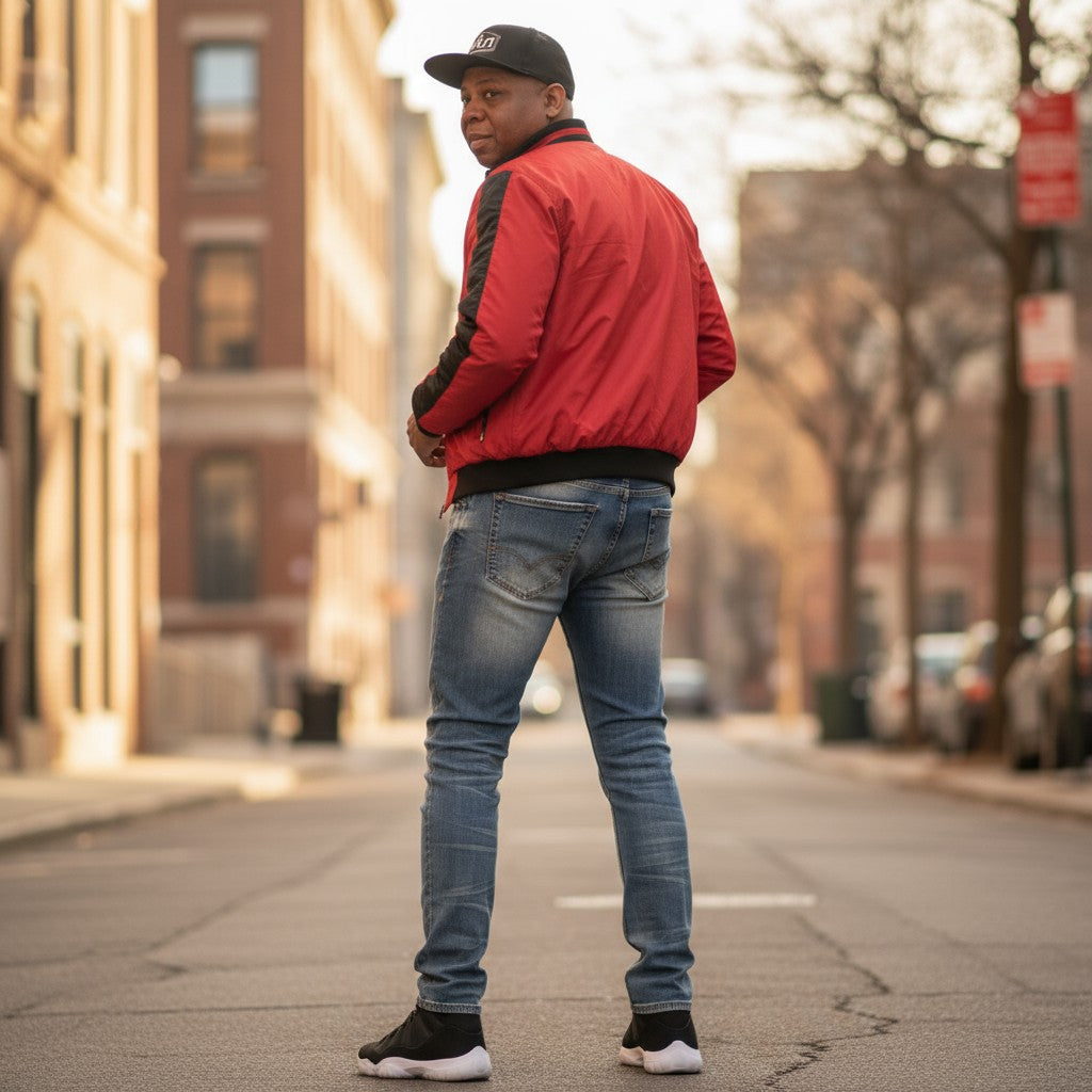Men Creased Skinny Fit Biker Denim Jeans