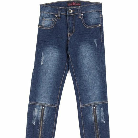 Girls blue Jeans with ankle zippers