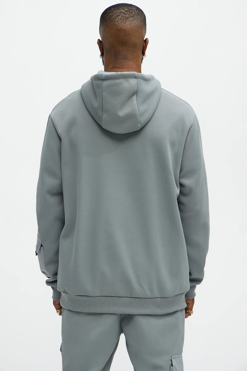 Men's Pullover Long Sleeve stylish Chest Packets hoodie