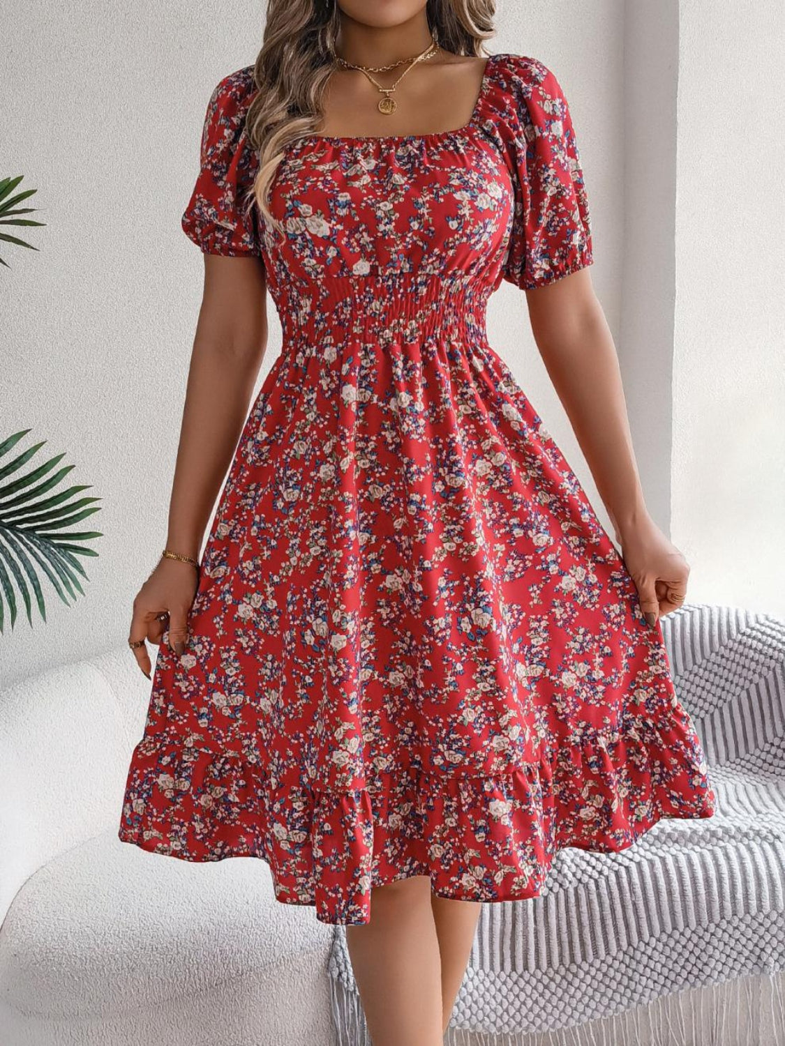 Women's Printed Short Sleeve Dress