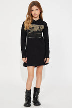 Girl's Long Sleeve Mini Hoodie Dress