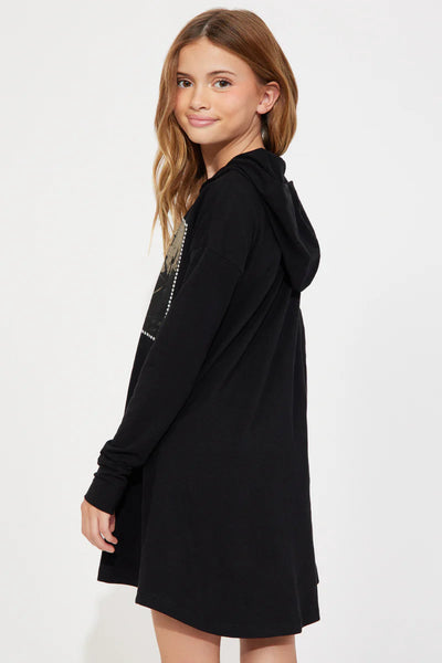 Girl's Long Sleeve Mini Hoodie Dress