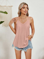 Sleeveless Florira Cutout Eyelet Tank Top