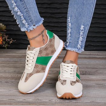 Women's Round Toe Flat Sneakersax