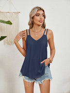 Sleeveless Florira Cutout Eyelet Tank Top