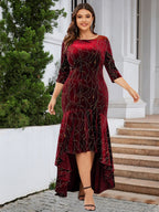 Plus Size Ruffle Hem High-Low Formal Dresses Dress