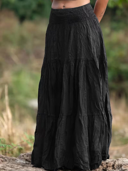 Women Long Tiered Maxi Skirt