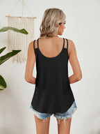 Sleeveless Florira Cutout Eyelet Tank Top