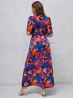 Short Sleeve High Low Maxi Dress