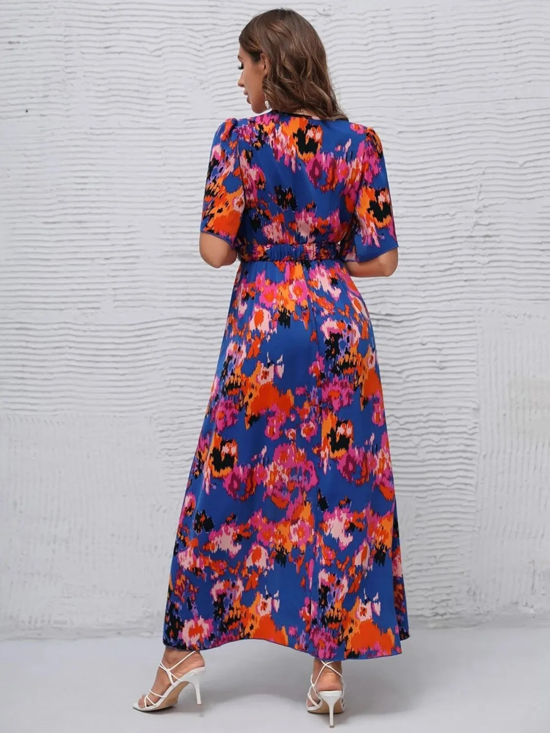 Short Sleeve High Low Maxi Dress
