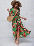 Short Sleeve High Low Maxi Dress