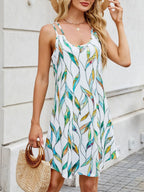 Sleeveless Printed Scoop Neck Cami Dress