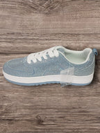 Women's Rhinestone Platform Flat Sneakers