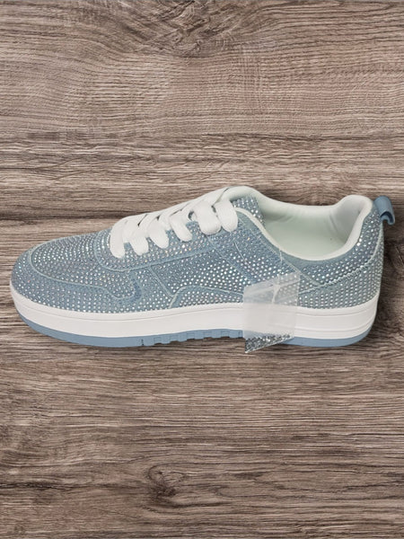 Women's Rhinestone Platform Flat Sneakers